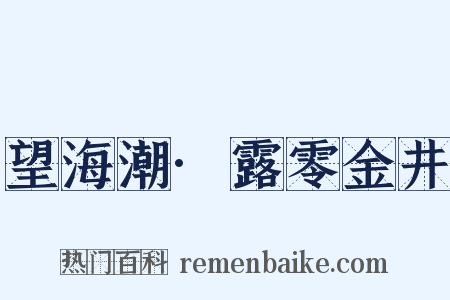 望海潮·露零金井是什么意思的图片